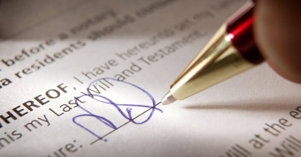 properly signing a will